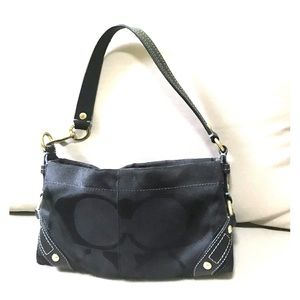 Coach black logo evening bag